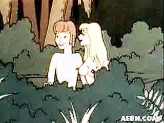 animated couple the woods