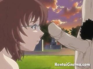 hentai bitch swallows cock