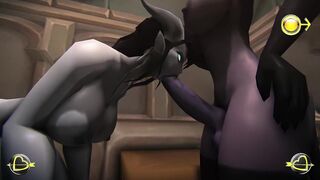 two futanari demonesses with