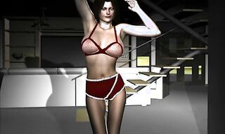 lustful brunette takes off